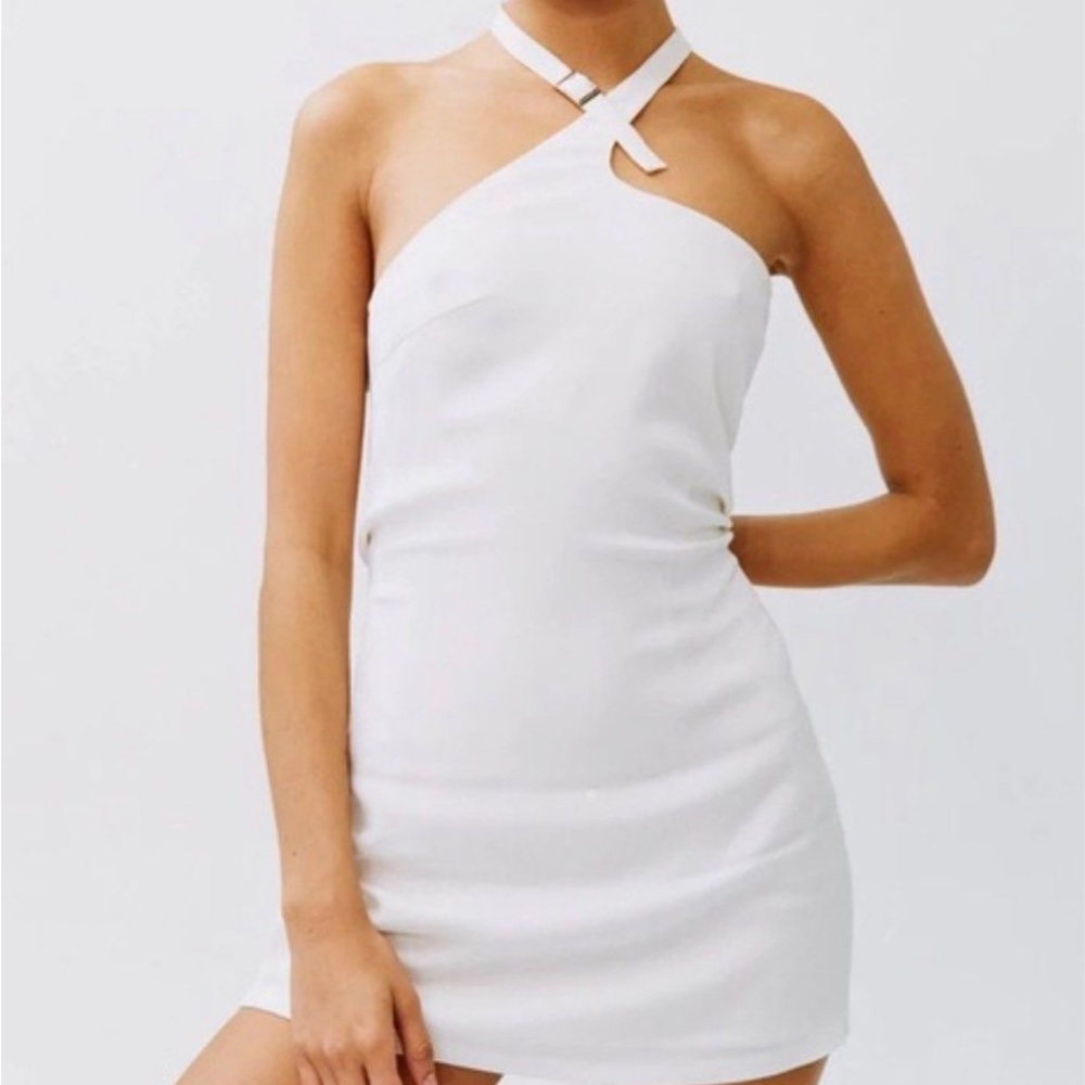 NEW- With Jean White Bodycon Buckles Dress, NEVER WORN